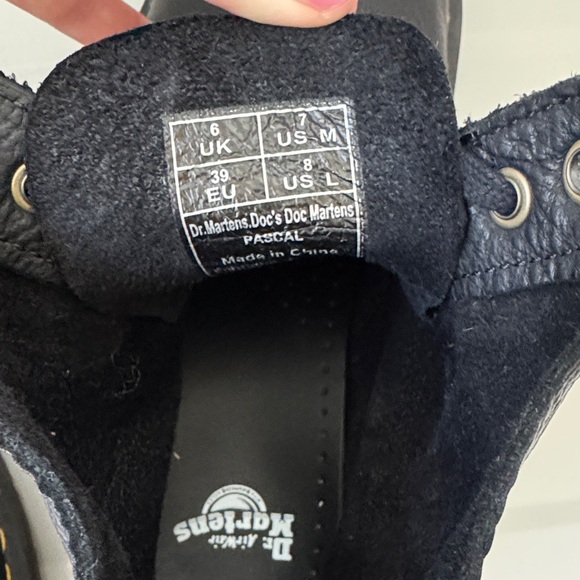 Dr. Martens Pascal Virginia Leather Black Lace Up Boots - Picture 7 of 10